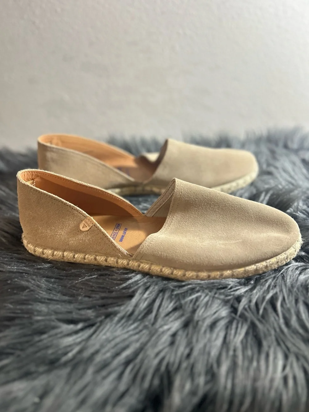 VERBENAS Carmen Taupe Women’s Beige Espadrille Flats Size EU42